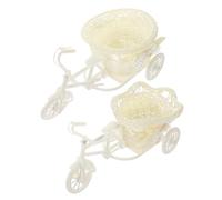 Holibanna 2piezas Cesta De Adorno De Mini Decoración De Ratán Adorno De Bicicleta Hogar Para Decoración De Escena