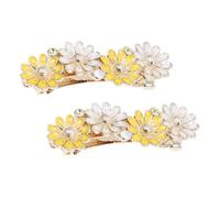 Holibanna 2piezas Clip De Flor De Margarita De Aleación Pinzas Pelo Flores Para Mujer Para Coleta Bonitas Pinzas Pelo Flores Para Bodas y Fiestas