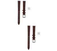 Holibanna 2piezas Correa De Reloj Ajustable De Piel Verdadera Para Mujer Banda De Reloj Retro Hebilla De Inoxidable