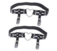 Holibanna 2piezas Doble De Pu Gótico Tachuelas Forma De Ajustable y Flexible Para Cosplay Punk Negro