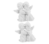 Holibanna 2piezas Figurita De Ángel De Resina Vintage Escultura De Ángeles Abrazando Decoración para Hogar y Jardín para Bodas y Días Especiales