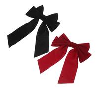 Holibanna 2piezas Lazos De Pelo Rojo De Alligator De Flocking Accesorios De Peinado Para Mujeres Diademas Gran Lazo Para Ocasiones Especiales y Uso Diario