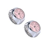 Holibanna 2piezas Reloj Anillo Pareja Mini Pulsera Creativa De Cuarzo para Mujeres y Hombres Diseño Elegante Rosa