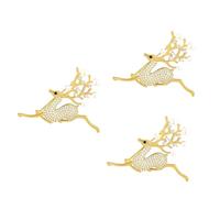 Holibanna 3 Piezas Broche Navideño De Alce Broche De Animales Pasador De Chal Pasador De Mochila Pin De Solapa De Sombrero Alfiler Broche De Ciervos Pin De Solapa De Traje Golden Aleación
