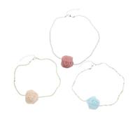 Holibanna 3 piezas Collar Hawaiano de Perlas para Mujer Gargantilla Bohemia de Verano con Diseño Tropical y Cuentas Resistentes al Desvanecimiento Accesorios de Playa para Bodas y