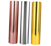 Holibanna 3 rollos Vinilo Adhesivo Metálico Autoadhesivo Brillo Permanente DIY Manualidades Decoración Tazas Colores Plata Rosa