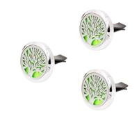 Holibanna 3piezas Difusor De Aceites Esenciales Para Coche Clip De Aromaterapia De Acero Inoxidable Con Diseño De Árbol Ambientador Para Ventilación Para Hogar Oficina y Automóvil Color