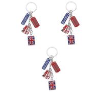 Holibanna 3piezas Llavero De Metal Diseño De Británica Llavero Turístico De Londres Souvenir Del Unido Para Coches y Bolsas Charm Decorativo Del Union Jack