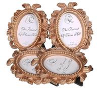 Holibanna 4 Marcos de Fotos Pequeños Vintage en Resina Sintética Dorados, Mini Marcos Decorativos para Exhibición en Mesa, Kit Compacto para Decoración del Hogar y Oficina