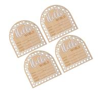 Holibanna 4 Piezas cartel rústico de anuncio de bebé signo de recién nacido Anuncios de nacimiento del bebé accesorios de imagen recién nacidos signo de vivero Madera Beige