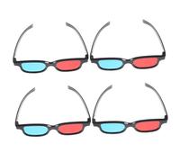 Holibanna 4 Piezas Gafas Anaglíficas de Plástico Rojo y Azul para Cine Casa Tv y Proyector Ligeras y Cómodas para Películas