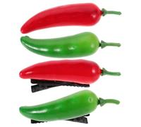 Holibanna 4 Piezas Horquillas de vegetal contenedor de ramen estante de almacenamiento de moda pinzas para el cabello vegetales pinzas para el cabello con diseño vegetal resina