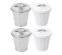 Holibanna 4 piezas Mini de Cubo de Desechos Decorativo con Tapa Reciclaje y Almacenamiento para Diseño Elegante y Práctico para Organización Casa