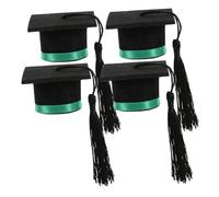 Holibanna 4 Piezas Mini Gorro de Doctor Fiesta Graduation Gorro de graduación Decoración de Botella de Vino as de Botella de Sombrero de graduación pequeños Sombreros de Green
