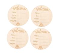 Holibanna 4 Piezas Tablón De Anuncios De Madera Para Bebés Cartel De Nombre Para Guardería Hospital Vaya Señal De Anuncio De Nacimiento Signo De Nombre Vivero Nuevo Letrero De