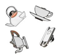 Holibanna 4piezas Broche De Tetera De Café Pines Esmaltados Divertidos Broches Bonitos Para Solapa Mochila Chaqueta Sombrero o Bolso Pines Únicos y Novedosos Forma De Tetera Para Adultos