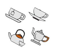 Holibanna 4piezas Broche De Tetera De Cafetera Esmaltada Joyería De Tetera Broches Novedosos Para Mochilas Sombreros Ropa Chaquetas y Bolsos