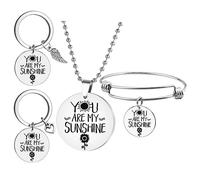 Holibanna 4piezas Collares De Acero Inoxidable Colgante You Are My Sunshine Para Accesorios De Moda Para y Ocasiones Especiales