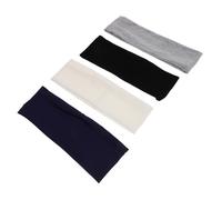 Holibanna 4piezas Diademas De Yoga Antideslizantes Para Mujer Elásticas y Absorbentes De Sudor Accesorios Para Colores Sólidos Negro Azul Marino Blanco