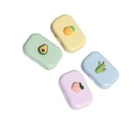 Holibanna 4piezas Estuche Gafas Caja Lentillas Portátil Soporte Caja Almacenamiento Doble Acoplamiento Hebilla Ecológico