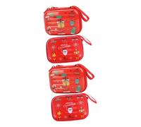 Holibanna 4piezas Monedero Adorable Diseño De Santa y Práctico para Monedas y Accesorios para De Navidad y Uso Diario