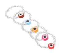 Holibanna 5 Anillos De Ojo Malvado Cuentas Joyería Creativa Para Mujeres y Niñas