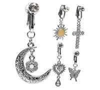 Holibanna 5 Piezas Accesorios de Clip de Ombligo Joyas corporales no perforantes joyería del Vientre Anillo de Vientre no perforante Anillos de botón Joyas para niñas Acero Inoxidable Plata