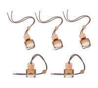 Holibanna 5 Piezas Botella Recargable Decorativo y Reutilizable de Ambientador para Coche Tapa Redonda Pequeña, Material de y Madera para Espejo del Automóvil y Viajes