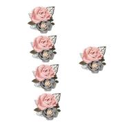 Holibanna 5 Piezas Broche De Flor Novia Cuerpo Broche Pin Para Mujer Moda Cinta Ramillete y Boutonniere Paseo Ramo Flor En El Ojal Pin Para Ropa Mujer Guirnalda Boda Alfiler Rosa Hilo Hilado