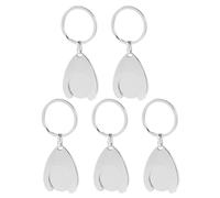 Holibanna 5 Piezas Moneda De Compras De Metal Carrito Ficha De Llavero De Supermercado Titular De Fichas De Comestibles Porta Monedas Para Llaves Llavero De Carro De Metal Silver