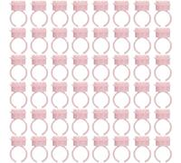 Holibanna 50 Piezas Anillos de Plástico para Extensiones de Pestañas Copas para Tinta y Pegamento Mejoran la Eficiencia de Implantación y Compactos y Livianos Material Seguro y