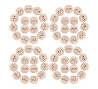 Holibanna 50 Piezas Bolas de Madera para Manualidades Abalorios Redondos con Caras Sonrientes para Proyectos Diy Fomentan la Creatividad Percepción del Color para Actividades Familia y