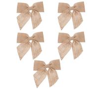 Holibanna 5piezas Lazos de Yute Hechos Mano de Adornos Navideños para Bodas Moños Rústicos para Decoración Festiva Artesanal