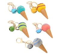 Holibanna 5piezas Llaveros De Helado Campanas De Coche Adorable Colgante Para Bolso Color Aleatorio