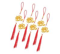 Holibanna 6 Piezas Colgantes de Dragón Chino para Año de Decoración Festiva de Primavera con Bonsái y Borlas Rojas Adornos Colgantes para Hogar Oficina y Restaurante
