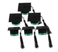 Holibanna 6 Piezas decoración de Sombrero de médico Cubierta para Botella de Vino Gorro de Botella Tapa de de Sombrero pequeños birretes de graduación para Decorar Suave Gorros Green