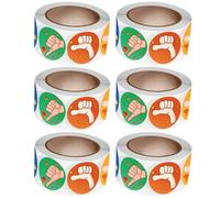 Holibanna 6 Rollos de Calcomanías de Incentivo Adhesivo Fuerte, Diseño Adorable y Redondo, para Aula y Motivar a Estudiantes