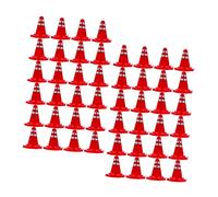 Holibanna 60 piezas Conos de Tráfico Pequeños para Simulación Señalización y Bloqueo de Carretera Juguetes Educativos para Mesa de Arena y Decoración Infantil