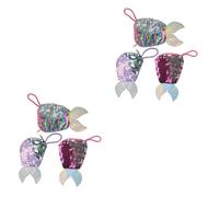 Holibanna 6piezas Cartera De Sirena Lentejuelas Monedero Infantil Brillante Bolsa De Fiesta para Niñas De Cumpleaños y Accesorios De Navidad