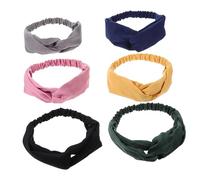 Holibanna 6piezas Diadema Cruzada Cabello Banda Deportiva De Algodón Pañuelo De Ala Ancha Accesorios Cabello Tocado Ligero Diademas Prácticas Cruzados Pelo