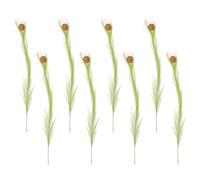 Holibanna 8 Piezas Faux Pampas Grass Artificial Plants For Indoor Boho Decor Small Stems For Christmas Tree Party Table Centerpiece Easy Care Festive Decoration