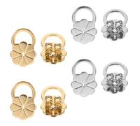 Holibanna 8 Piezas Soporte para Pendientes Pesados de Elevadores Ajustables para Orejas Caídas Sujetadores de Pendientes Forma de Flor Accesorios de Seguridad Color Dorado y Plateado