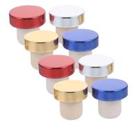 Holibanna 8 Piezas Tapones de Botella de Vino de Aluminio y Polímero de Sellado Hermético para Botellas de Vino Aceites Esenciales y Plateado Dorado Azul