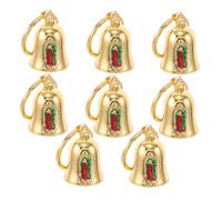 Holibanna 8 Piezas Vintage Metal Bell Pendant Keychain Retro Mary Bag Charm For Handbags Backpacks Religious Outdoor Accessory For Christmas Birthday Party Favors