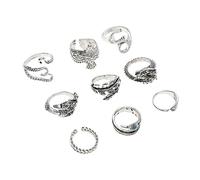 Holibanna 9piezas Conjunto De Anillos Abiertos De Diseño Animal Aleación Anillos Ajustables Vintage Para Decoración De Dedos Joyería Ligeros y Cómodos Para Días