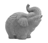 Holibanna Adornos de Elefante estatuilla de Elefante al Aire Estatua de jardín de Elefantes estatuas Creativas de Elefantes al Aire Arenisca Verde Grey