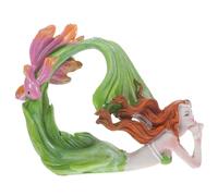 Holibanna Adornos De Paisajismo De Pecera Pequeña Decoración del Acuario Temático Estatua De Sirena De Acuario Estante Sirena Adorno De Pecera De Sirena 3D Rosa Resina Púrpura