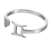 Holibanna Anillo Abierto de Astrología para Mujer en Acero Inoxidable Plata, Cómodo y Fácil de Cuidar, Adecuado para Decoración de Vacaciones y Estilo Elegante