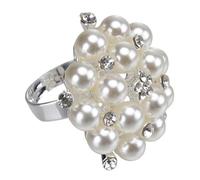 Holibanna Anillo Ajustable De Perlas Elegantes Para Mujeres Joyería Chic De Blanco Para Fiestas y Eventos Especiales