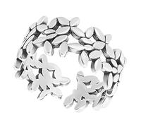 Holibanna Anillo De Hoja De Olivo Anillo Abierto Anillos De Metal Para Mujer Anillo Ajustable Anillos Para Mujer Anillo De Dedo Delicado Anillo De Dedo Para Niñas Silver Cobre